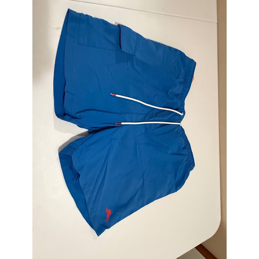 Tommy Bahama Mens Blue Swim Trunks Cargo Pocket Marlin Logo Large